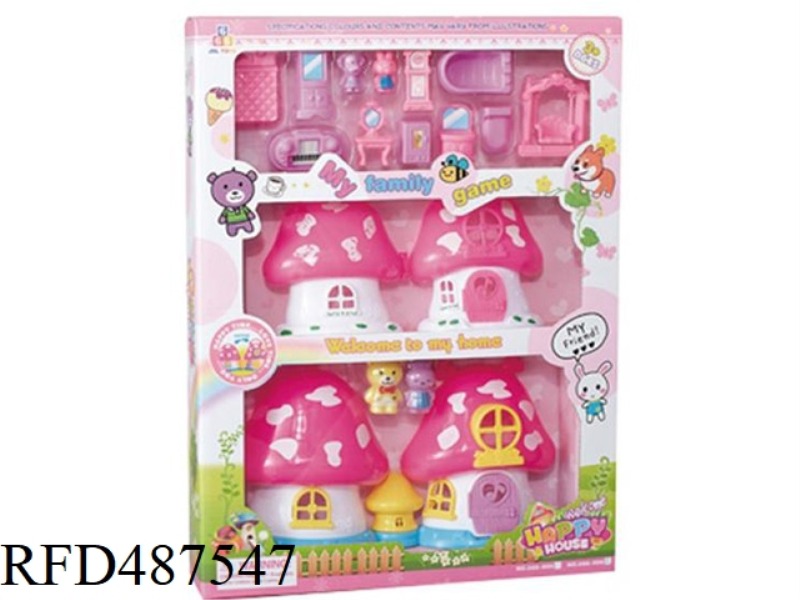 SIMULATION MUSHROOM VILLA SET ASSEMBLY DOLLS AND FURNITURE