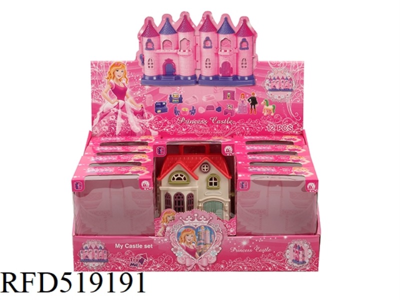MINI VILLA + FURNITURE (2 TYPES MIXED) 12PCS