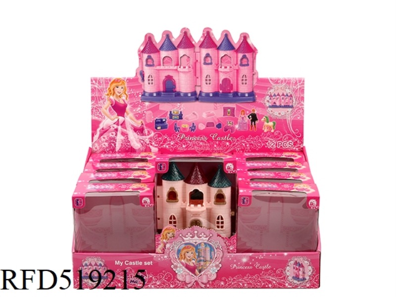 MINI CASTLE + FURNITURE (2 TYPES MIXED) 12PCS