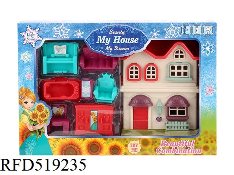 UNILATERAL COLORFUL LIGHTING VILLA WITH 12 PIECES OF MUSIC (2 MIXED)+ FURNITURE