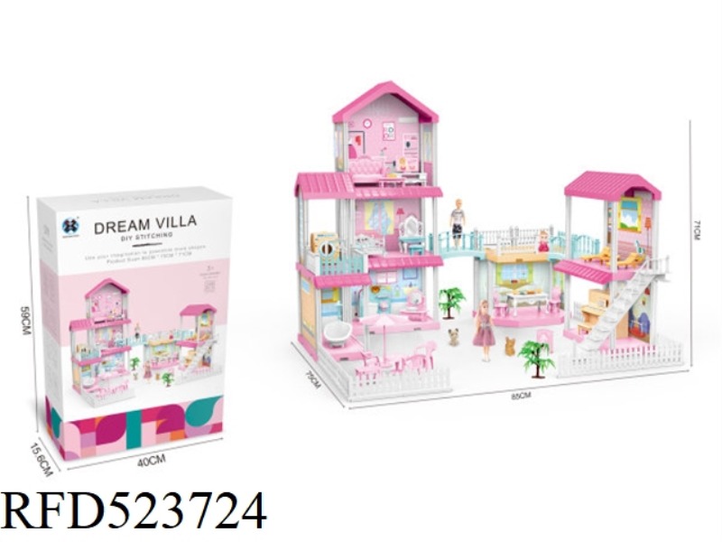 DIY PRINCESS DOLL HOUSE SELF-INSTALLED MULTI-FUNCTIONAL VILLA