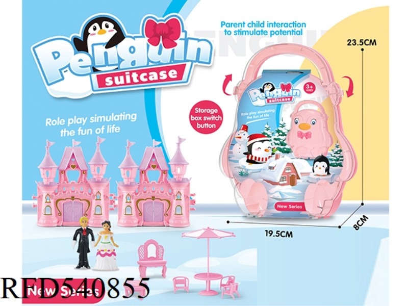 BOXES AND SUITCASES WITH CASTLES, PRINCESSES AND PRINCE FURNITURE