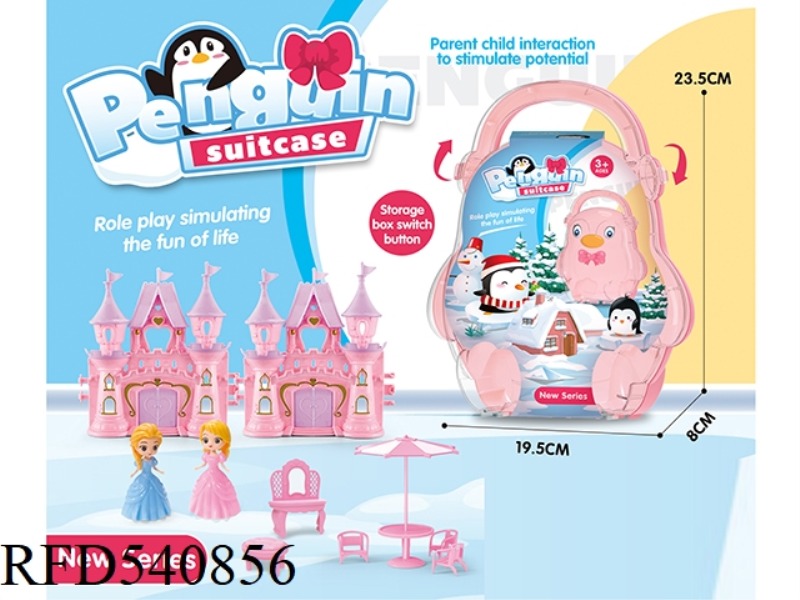 BOXES AND SUITCASES WITH CASTLES AND PRINCESS FURNITURE