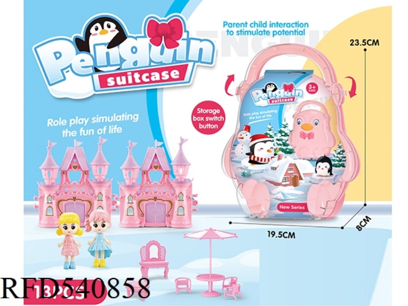 BOXES AND SUITCASES WITH CASTLES AND PRINCESS FURNITURE