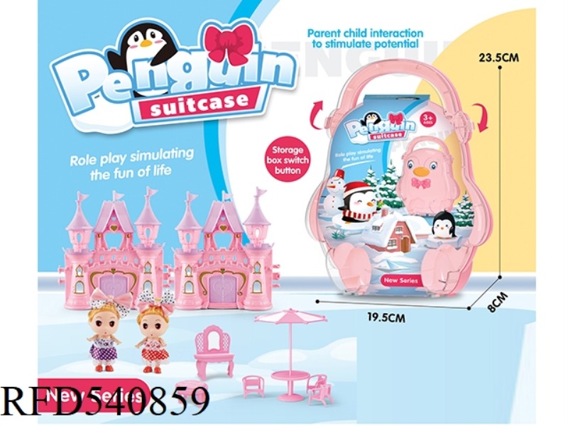 STORAGE BOXES AND SUITCASES WITH CASTLES AND FUZZY BARBIE FURNITURE