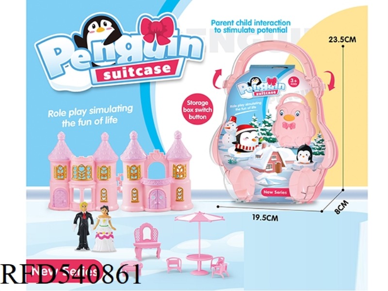 BOXES AND SUITCASES WITH CASTLES, PRINCESSES AND PRINCE FURNITURE