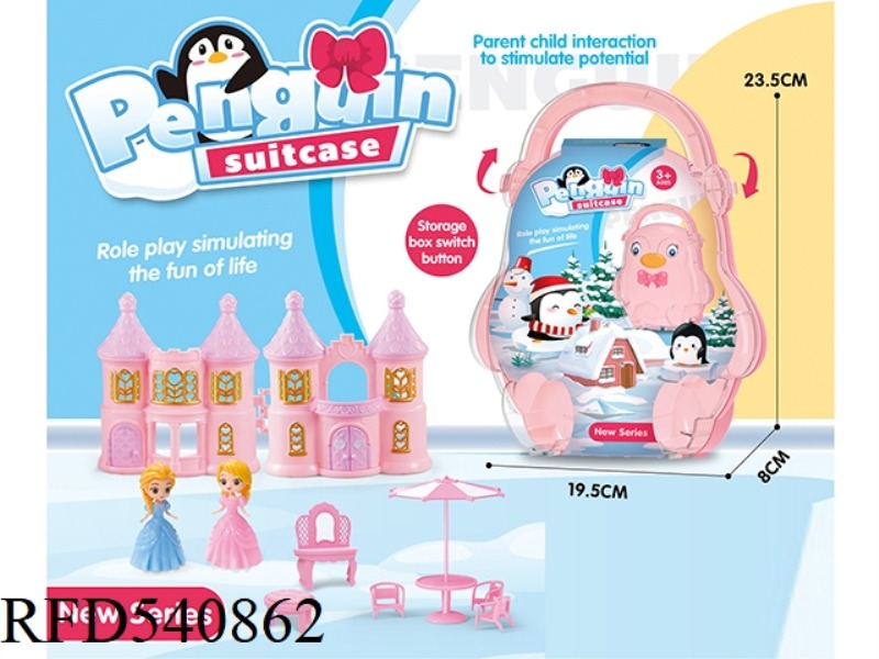 BOXES AND SUITCASES WITH CASTLES AND PRINCESS FURNITURE