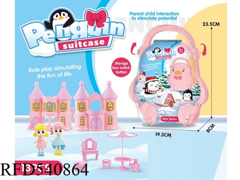 BOXES AND SUITCASES WITH CASTLES AND PRINCESS FURNITURE