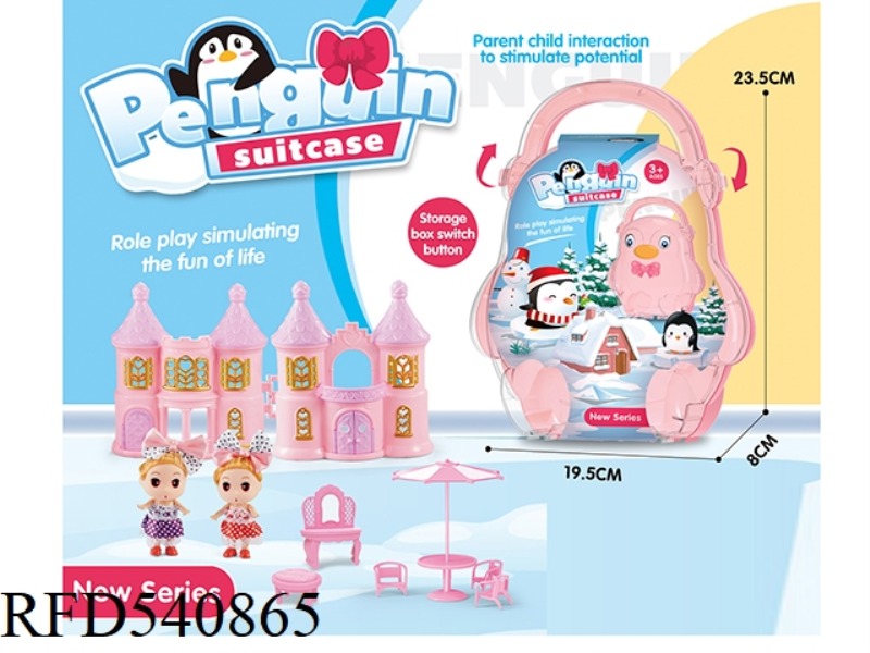 STORAGE BOXES AND SUITCASES WITH CASTLES AND FUZZY BARBIE FURNITURE