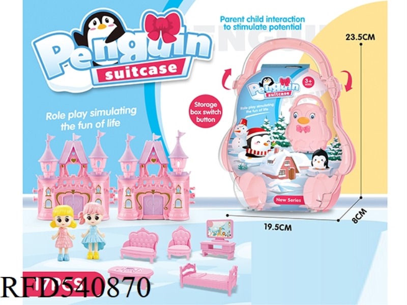 BOXES AND SUITCASES WITH CASTLES AND PRINCESS FURNITURE