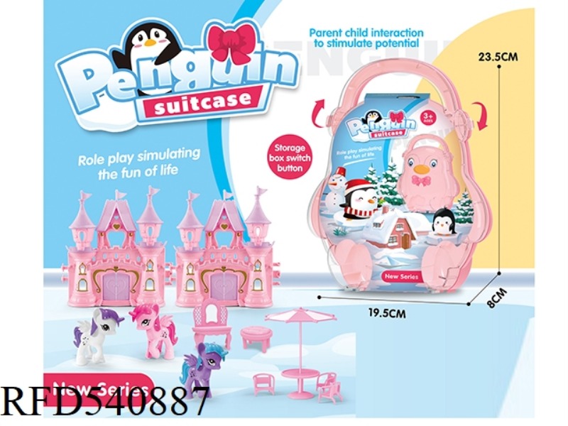 BOX CARRY-ON WITH CARTOON VILLA, PONY FURNITURE
