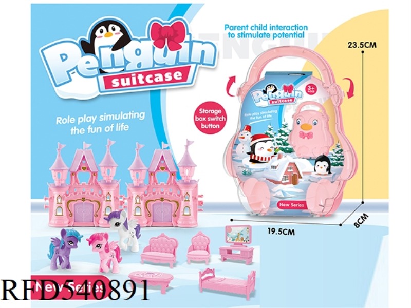 BOX CARRY-ON WITH CARTOON VILLA, PONY FURNITURE