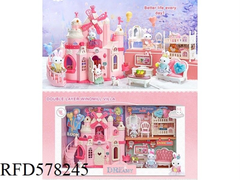 CUTE RABBIT BEAUTIFUL BIG CASTLE SET