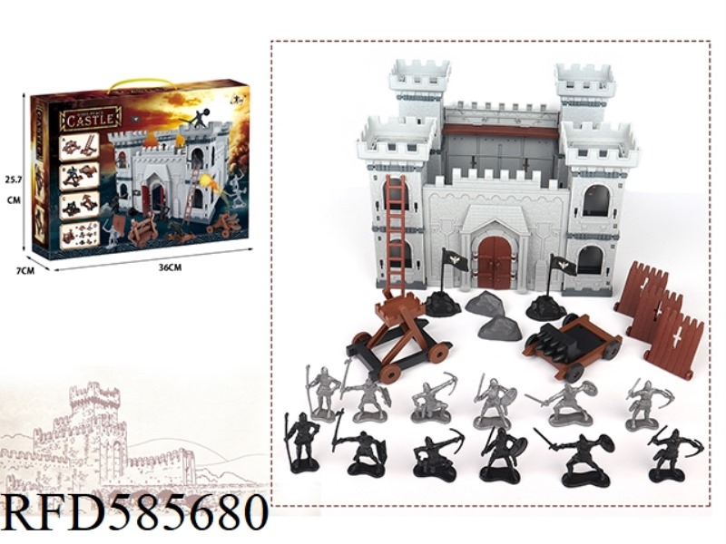 SMALL CASTLE WITH 2 CAR SET 63PCS