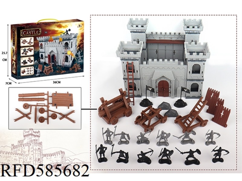 SMALL CASTLE WITH 3 CAR SET 74PCS