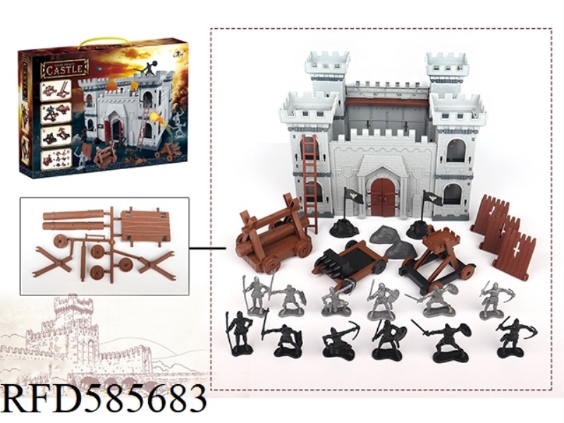 SMALL CASTLE WITH 3 CAR SET 74PCS
