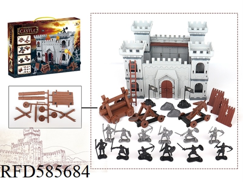 SMALL CASTLE WITH 3 CAR SET 76PCS