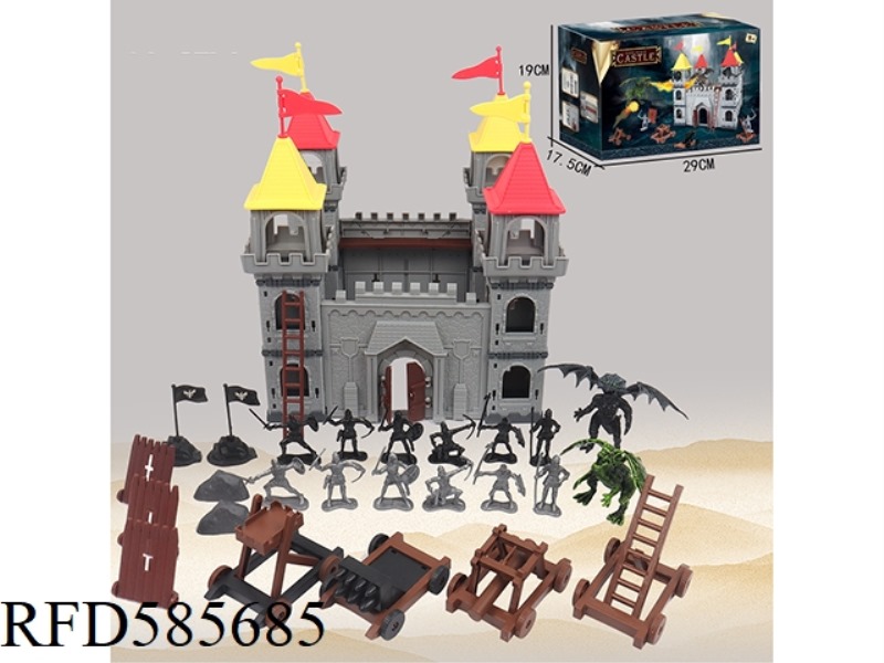 BIG CASTLE WITH 4 CARS 2 DRAGON SET 79PCS