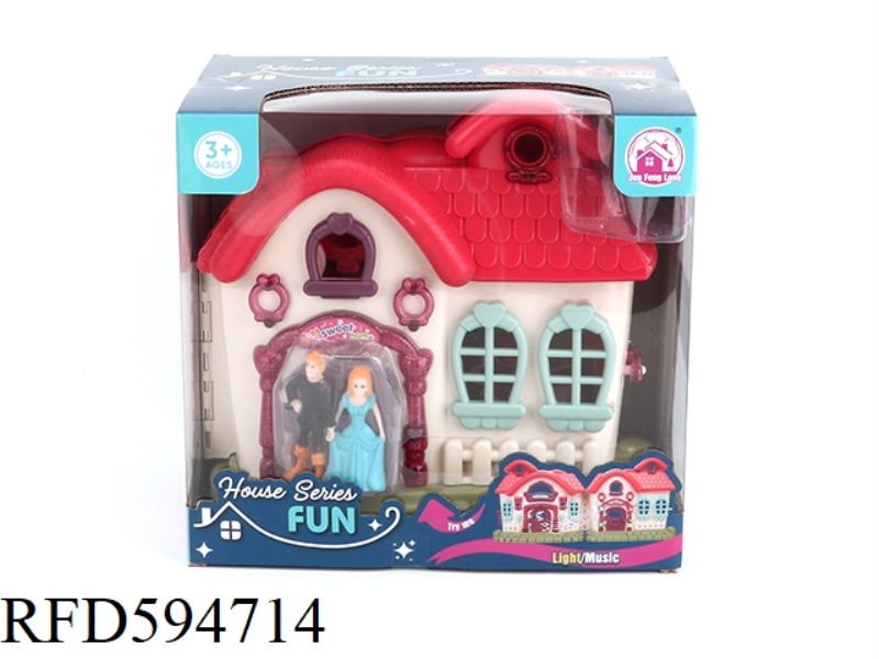 FLASH LANTERN VILLA WITH 12 PIECES OF MUSIC+PRINCESS/PRINCE/CARRIAGE/FURNITURE