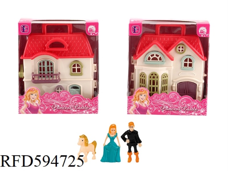 UNILATERAL MINI VILLA+PRINCESS/PRINCE/HORSE+FURNITURE (2 MIXED)