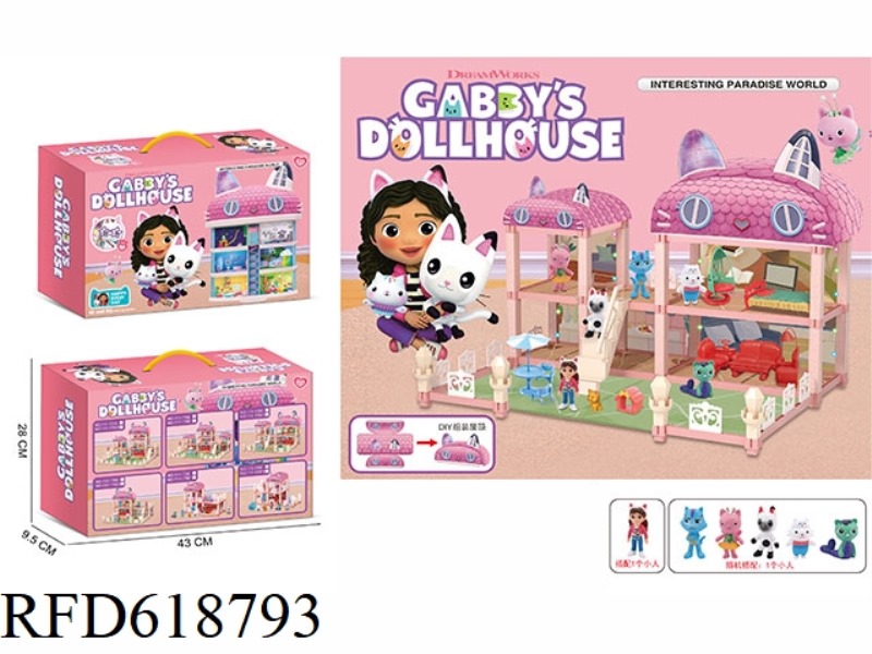 GABE DOLL LUXURY LIGHT VILLA HOUSE RANDOMLY MATCHING 2 CHARACTERS