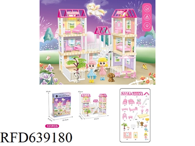 DIY VILLA WITH PRINCESS DOUBLE LIGHTING