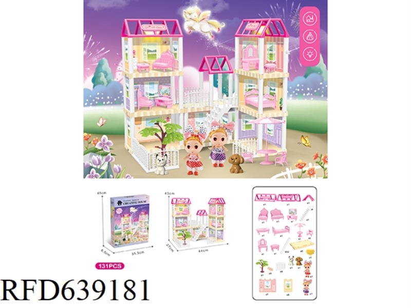 DIY VILLA WITH PRINCESS DOUBLE LIGHTING