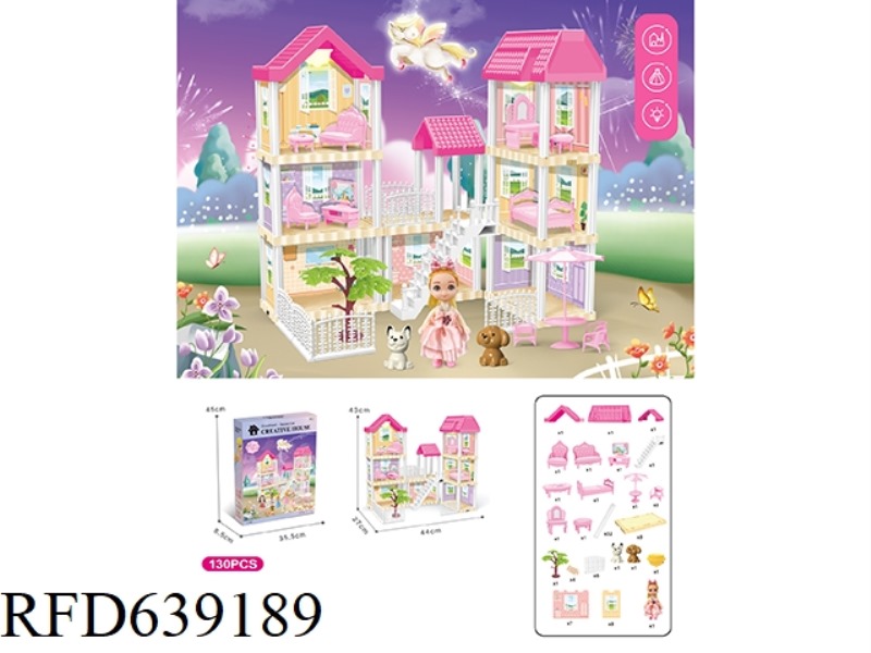 DIY VILLA WITH PRINCESS DOUBLE LIGHTING