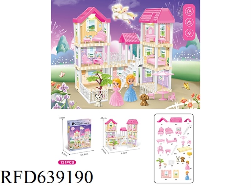DIY VILLA WITH PRINCESS DOUBLE LIGHTING