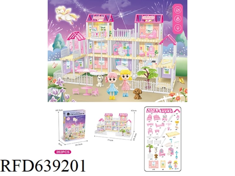 DIY VILLA WITH ELEVATOR PRINCESS DOUBLE LIGHTING