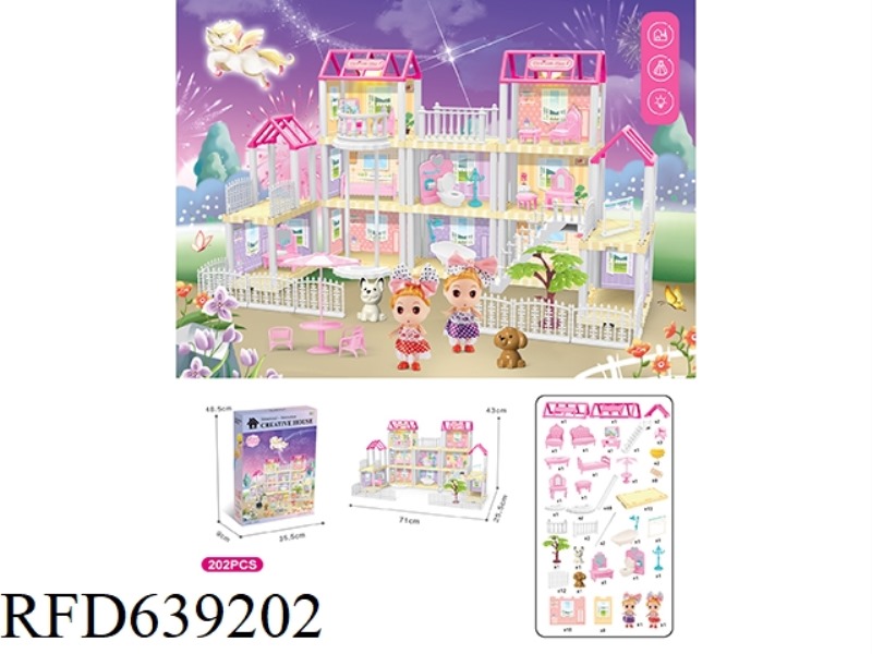 DIY VILLA WITH ELEVATOR PRINCESS DOUBLE LIGHTING