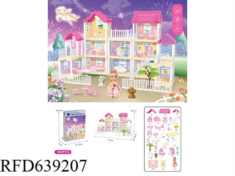 DIY VILLA WITH PRINCESS DOUBLE LIGHTING