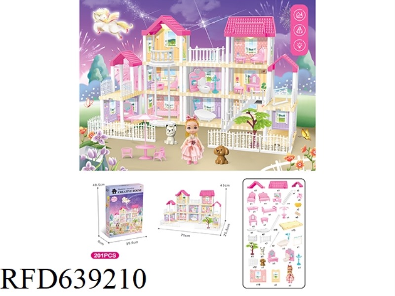 DIY VILLA WITH ELEVATOR PRINCESS DOUBLE LIGHTING