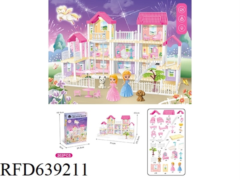 DIY VILLA WITH ELEVATOR PRINCESS DOUBLE LIGHTING