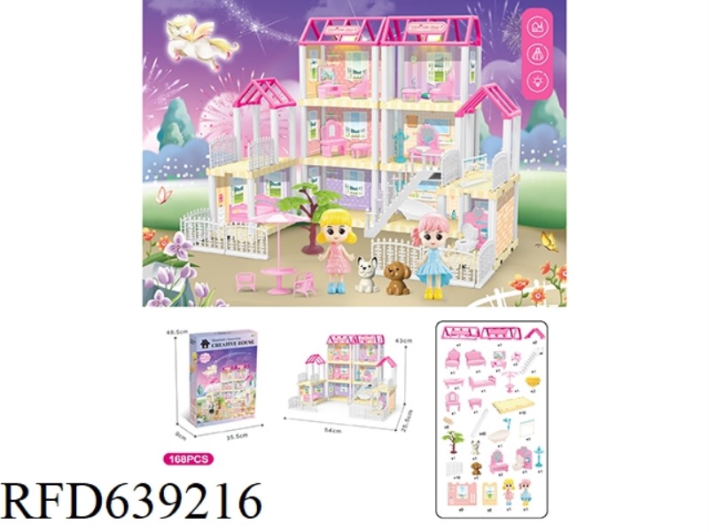 DIY VILLA WITH PRINCESS DOUBLE LIGHTING