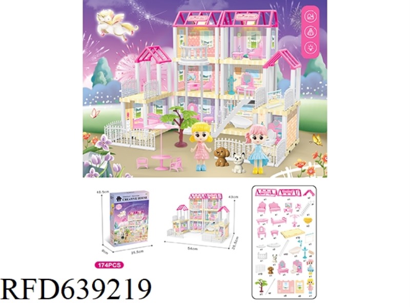 DIY VILLA WITH ELEVATOR PRINCESS DOUBLE LIGHTING