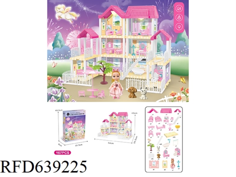 DIY VILLA WITH PRINCESS DOUBLE LIGHTING