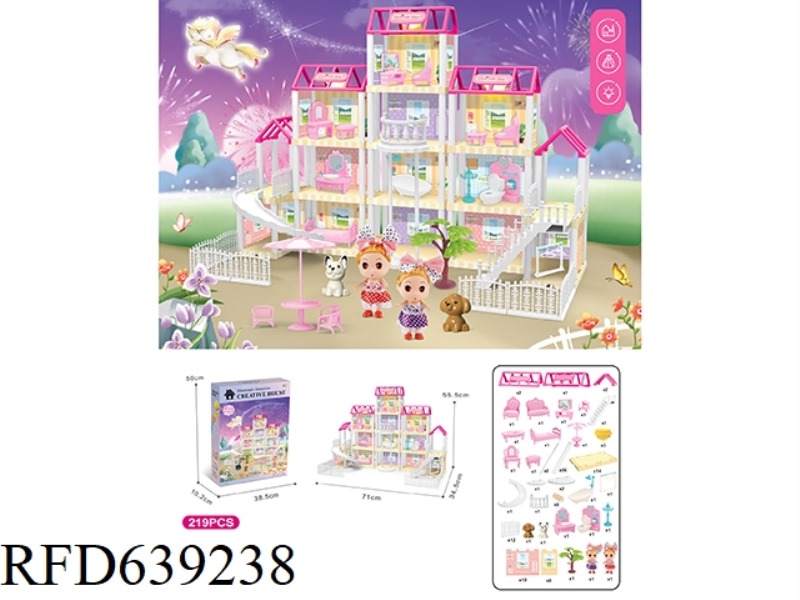 DIY VILLA WITH ELEVATOR PRINCESS THREE LIGHTS