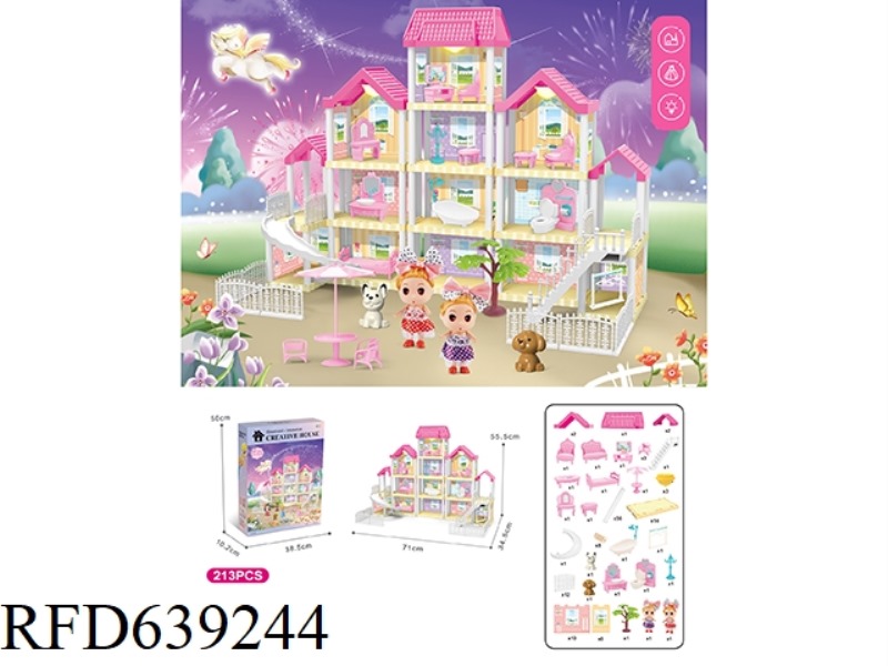 DIY VILLA WITH PRINCESS THREE LIGHTS