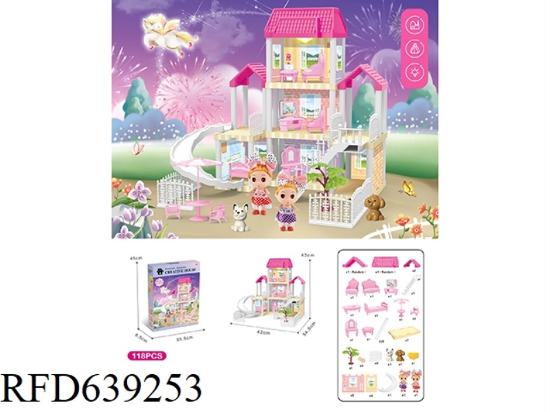 DIY VILLA WITH PRINCESS LIGHTING