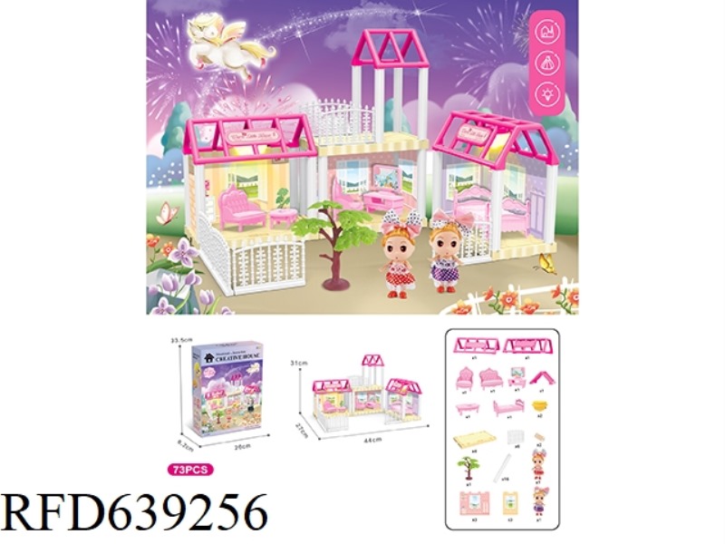 DIY VILLA WITH PRINCESS DOUBLE LIGHTING