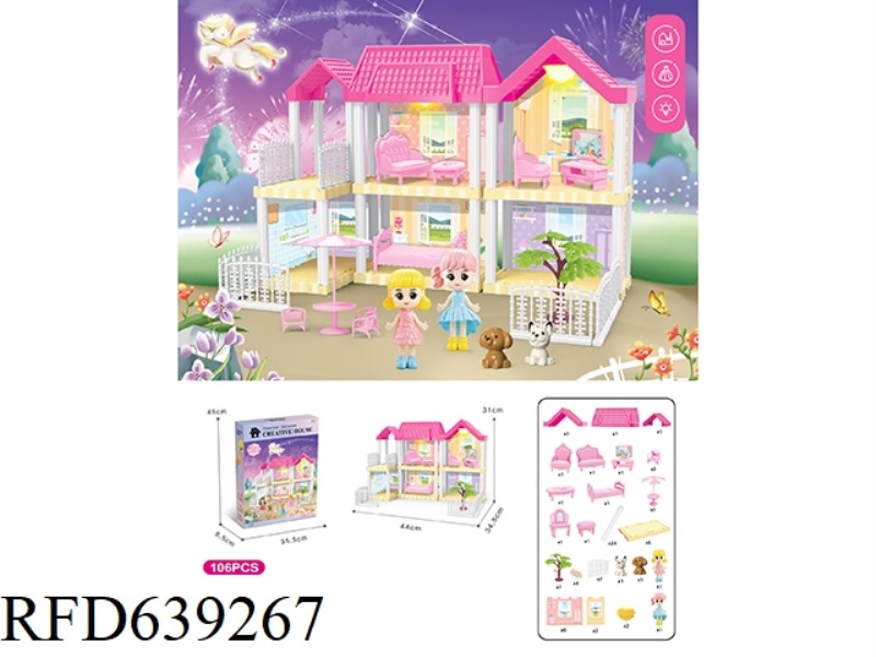 DIY VILLA WITH PRINCESS DOUBLE LIGHTING