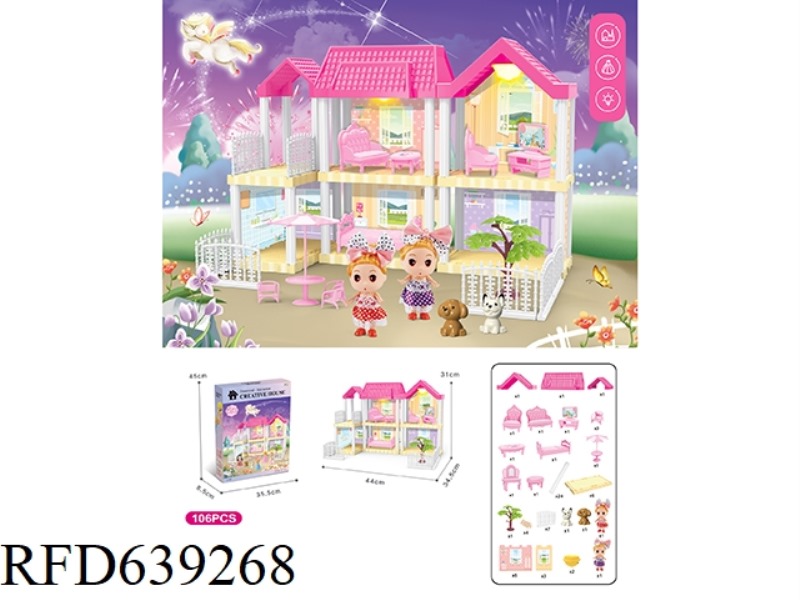 DIY VILLA WITH PRINCESS DOUBLE LIGHTING