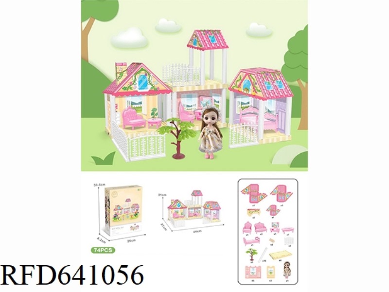 DIY VILLA WITH 6-INCH BARBIE 74PCS