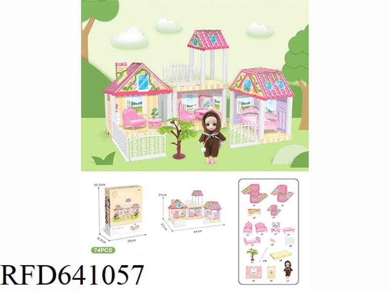 DIY VILLA WITH 6-INCH BARBIE 74PCS