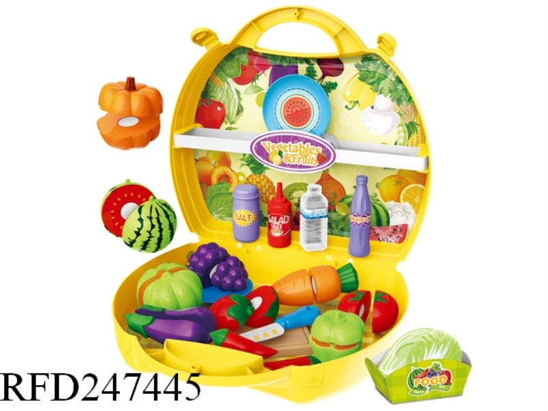 FRUIT AND VEGETABLE SUITCASE(WITH DOLL)39PCS