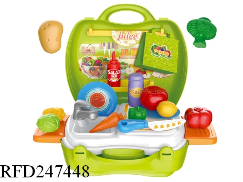 FRUIT AND VEGETABLE SUITCASE(WITH DOLL) 28PCS