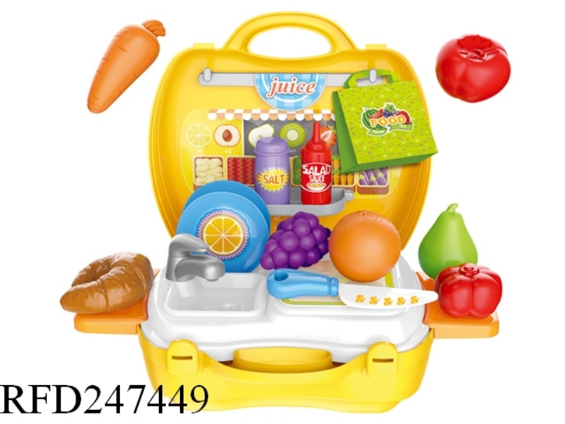 FRUIT AND VEGETABLE SUITCASE(WITH DOLL) 26PCS