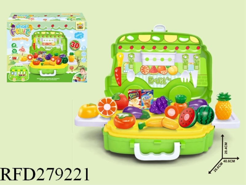 FRUIT SELL CAR SET WITH LIGHT AND MUSIC(INCLUDE BATTERY)30PCS