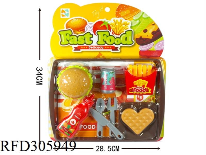 HAMBURGER FRENCH FRIES WAFFLE SET